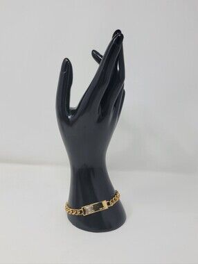 Vintage CELINE Gold Plated Chain Link Bracelet Size 8 Inch